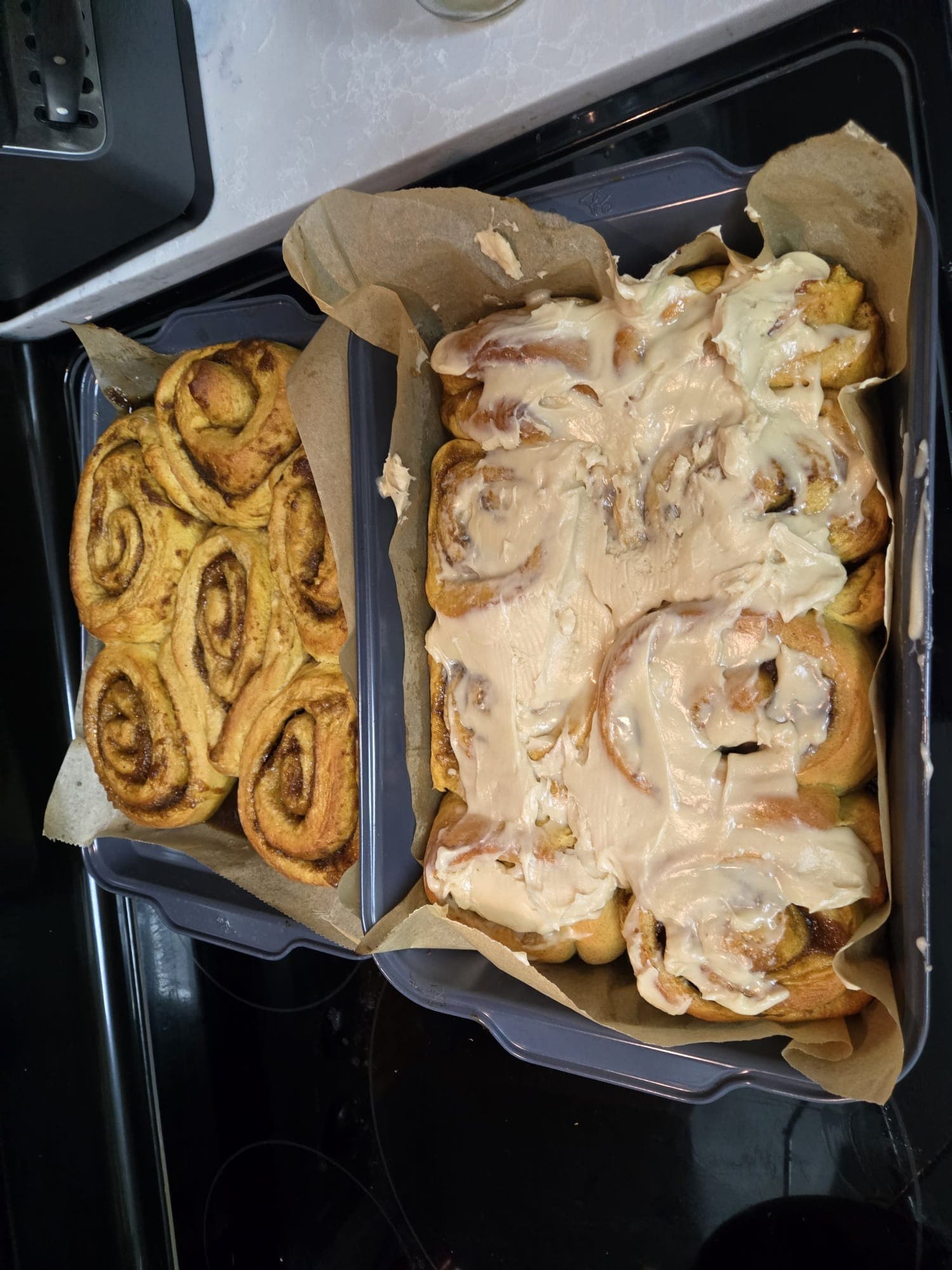 Cinnamon buns overhead